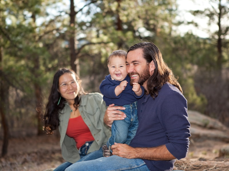 Young family enjoying a day in nature